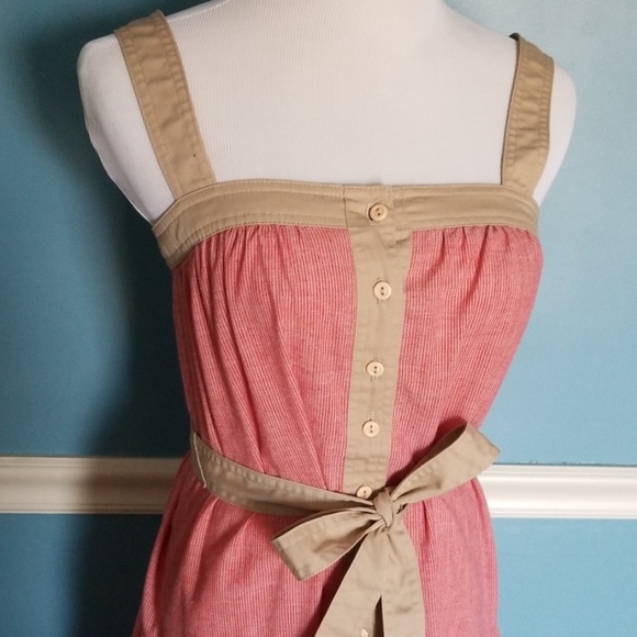 Vintage Light Red Button Up Sundress - Picture 2 of 5